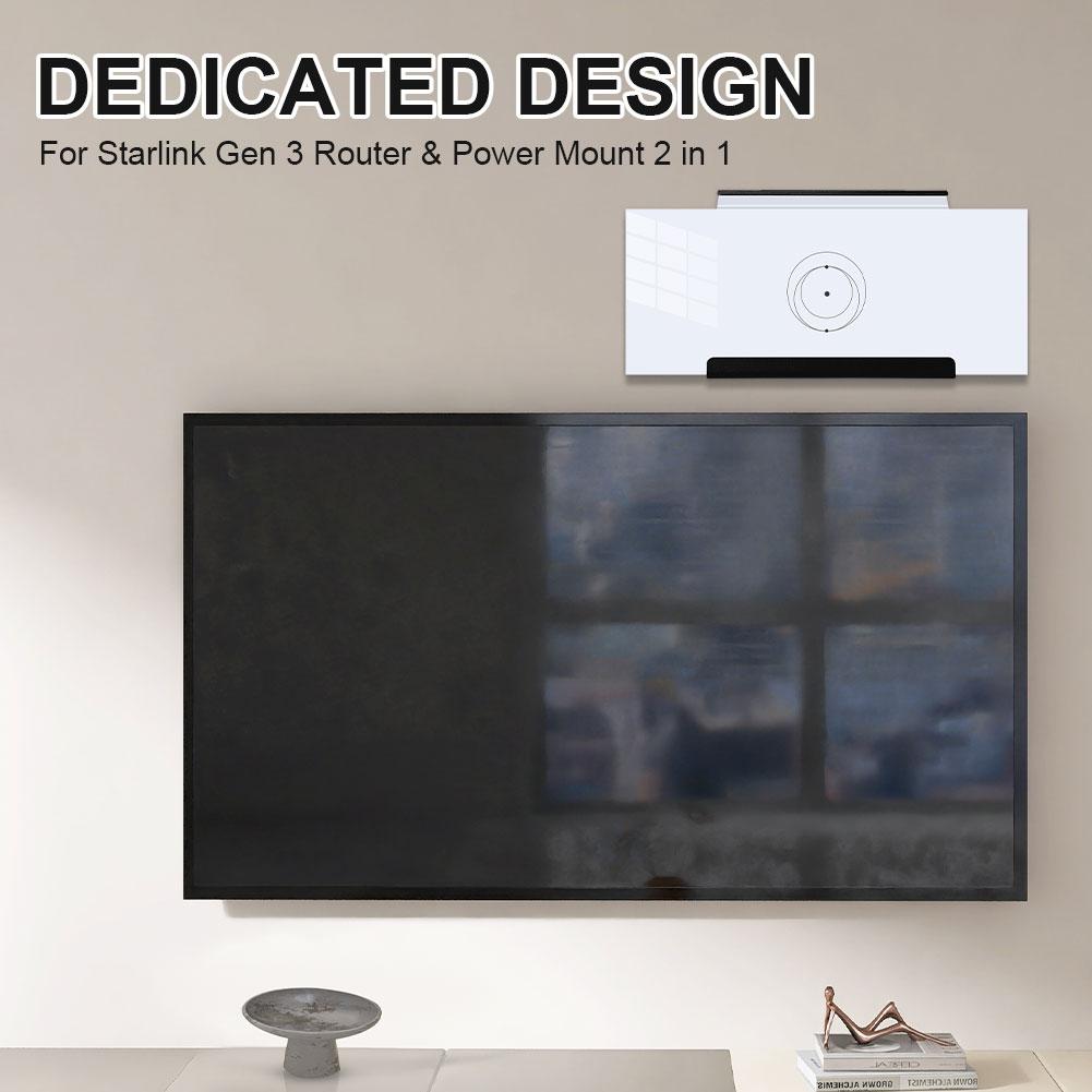 For Starlink Gen 3 2 in 1 Router Wall Mount and Power Supply Holder Space Saving Stability Wall Holder for Starlink Gen 3 Router