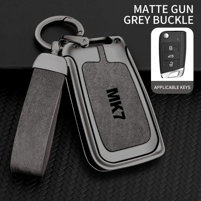 Auto TPU Zinc Alloy Key Case Bag For VW Volkswagen GOLF 7 MK7 Car Key Chain Car Metal Key Shell Interior Decoration Accessories