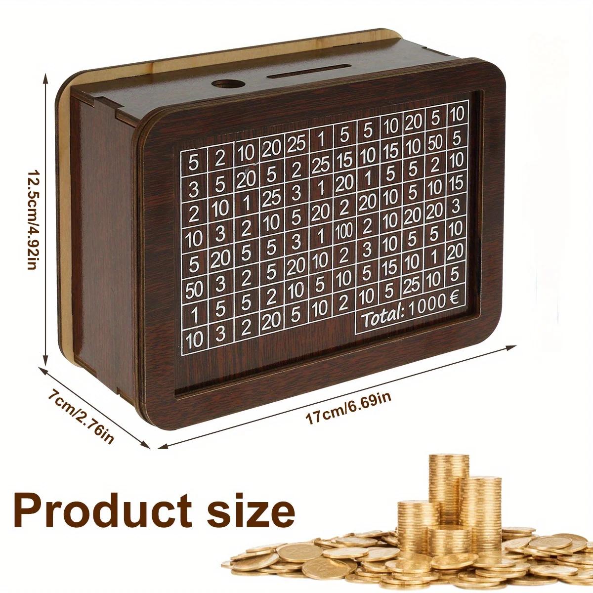 

5000 Копилка Деревянная Копилка Подарок на День Рождения Новый Год 1000 Коробка для Сбережений Монетница Домашний Декор Коробка для Хранения Денег