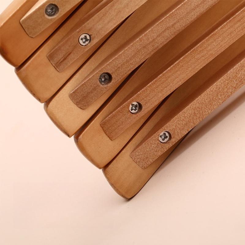 Wooden Hangers 5pcs Solid Wood Coat Hanger Heavy Duty, Smooth Finish High-Grade Wooden Clothes Hanger with Non Slip Pant Bar, 360° Swivel Hook