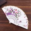 Wedding Party Lace Silk Folding Pattern Wedding Fan Photo Prop Tool Hand Held Flower Fan Dance Fan