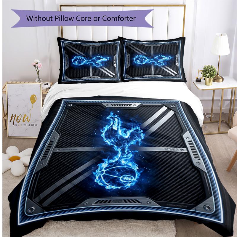 Tottenham Hotspur Pattern Printed 3PCS Bedding Set Soft Skin-Friendly Washable Duvet Cover & Pillowcases Set All Season Bedroom