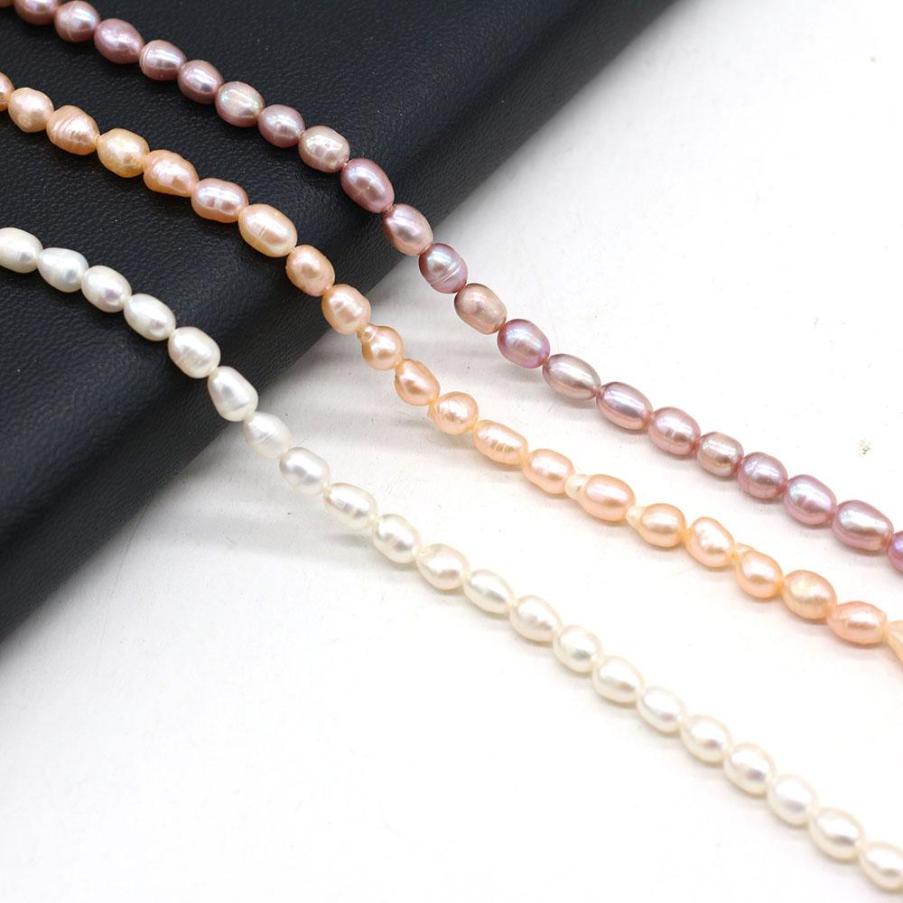 1String, Boho Natural Freshwater Pearls, Rice-shaped Pearl Beads, 4-5 Mm, for DIY Necklace Bracelet, Jewelry Making, Birthday Party Crafts, 36cm