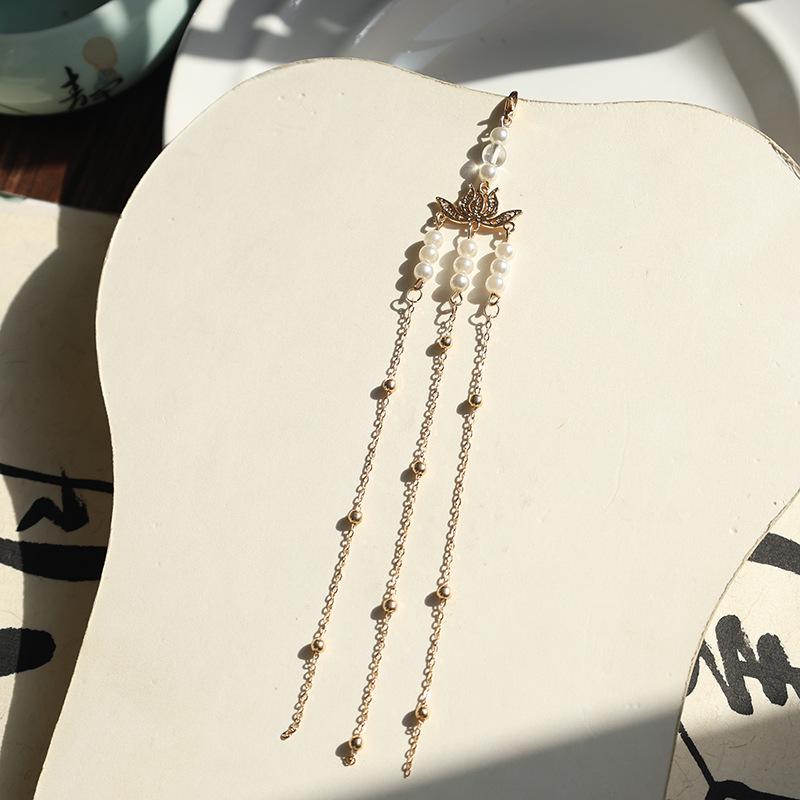 Ancient Style Removable Tassel Fan Hairpin Pendant - Chinese Semi-Finished Step Shake Accessory.