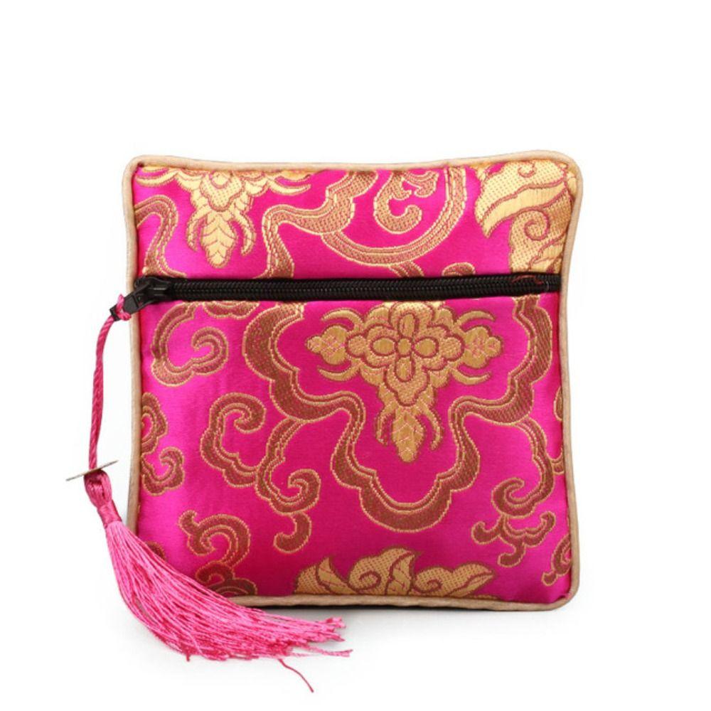 Jewelry Packaging Chinese Style Coin Purse Silk Jewelry Organizer Brocade Pouch Jewelry Storage Bag