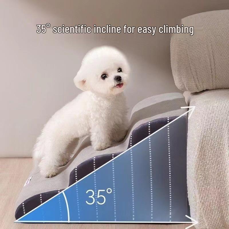 Pet Bedside Climbing Steps: Dog and Cat Ladder for Sofa or Bed