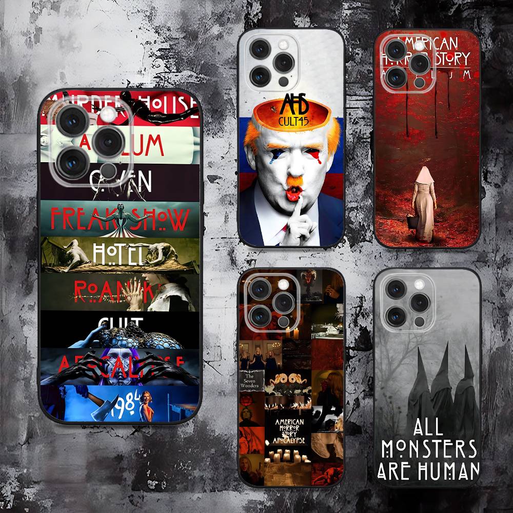 AHS American Horror Story Phone Case For iPhone 16,15,14,13,12,11,Pro,Max,Plus,X,XS,SE,E,Mini,Soft Silicone Black Case