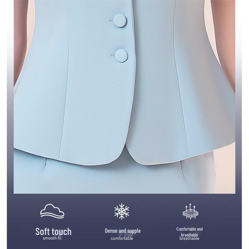 Toluoman Women's Summer Formal Two-Piece Suit Set