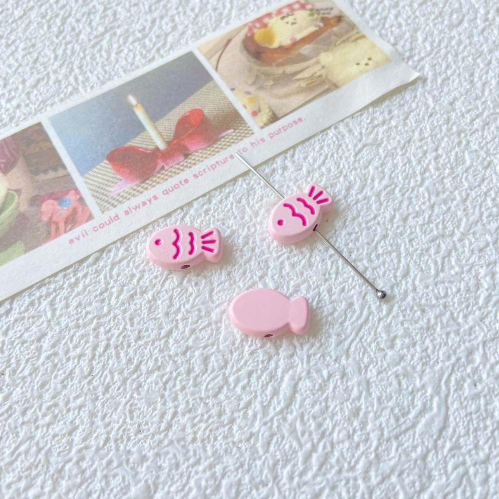 10pcs Zinc Zinc Alloy Spacer Loose Beads Taiyaki Jewelry Making Material Cute Small Fish Beads  Gift