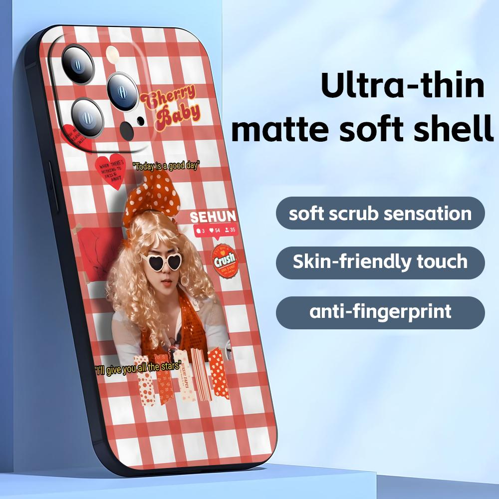 Korean pop music EXO group Phone Case For iPhone17 16 16e 15 14 13 12 11 Plus Mini Pro Max Soft black Shockproof Cover