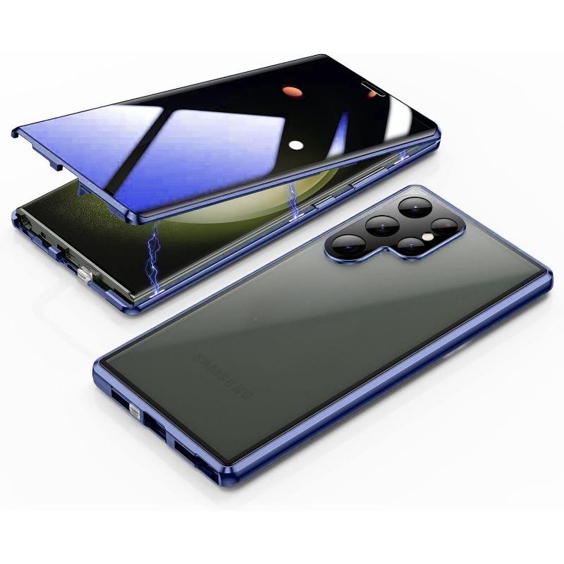 Suitable for Samsung S25ultra Magneto Mobile Phone Case Bright Metal Magnetic High Definition Anti Peeping Snap Protection Glasses Anti Fall