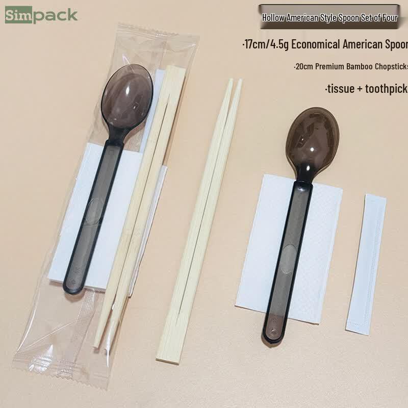 Individually Wrapped Disposable Bamboo Cutlery Set
