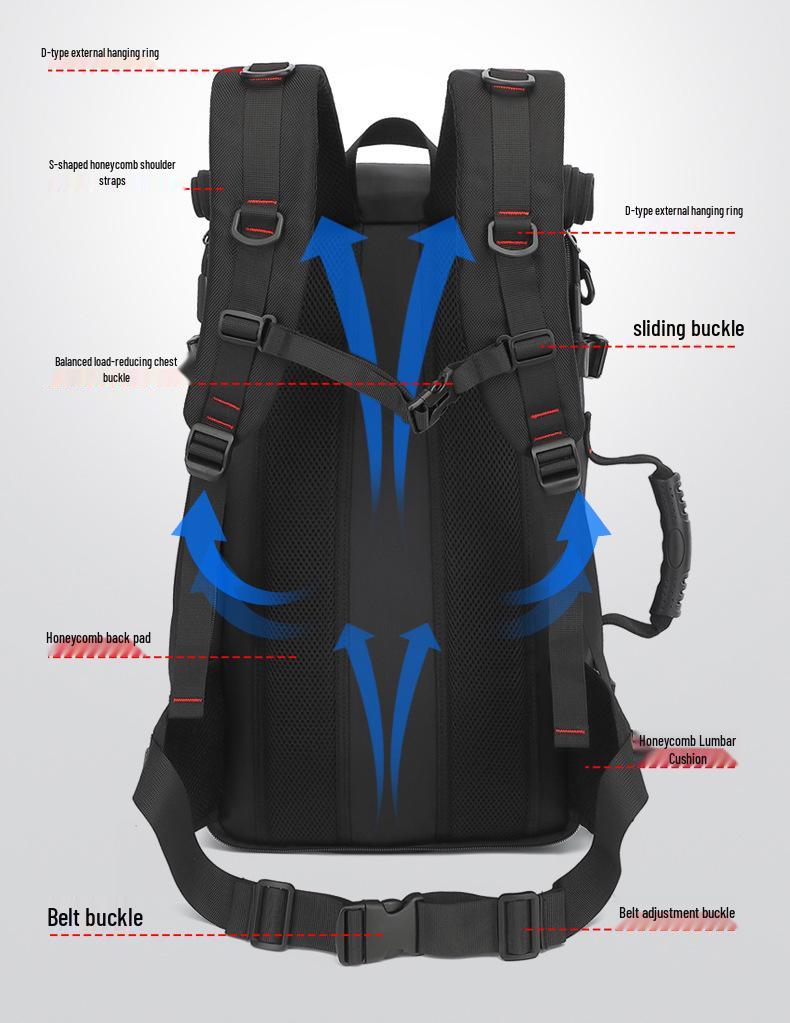 Men's Multi-Functional Travel Backpack - Crossbody, Extra Large, High-End, Mountaineering & School Bag
