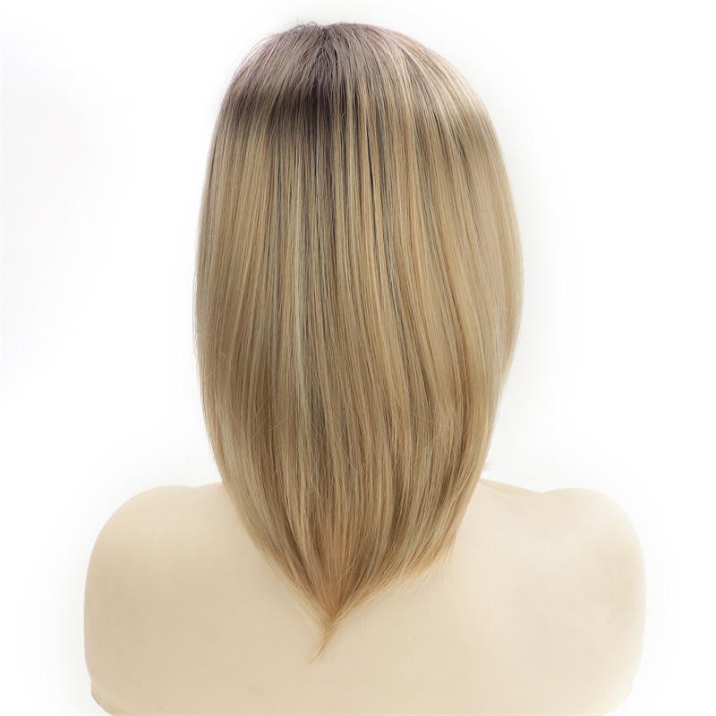 Perucă Bob Scurt cu Breton Peruci Sintetice Blonde pentru Femei Doamnă Coafuri Naturale Perucă Blondă Ombre Tunsori Casual Vânzare de Lichidare