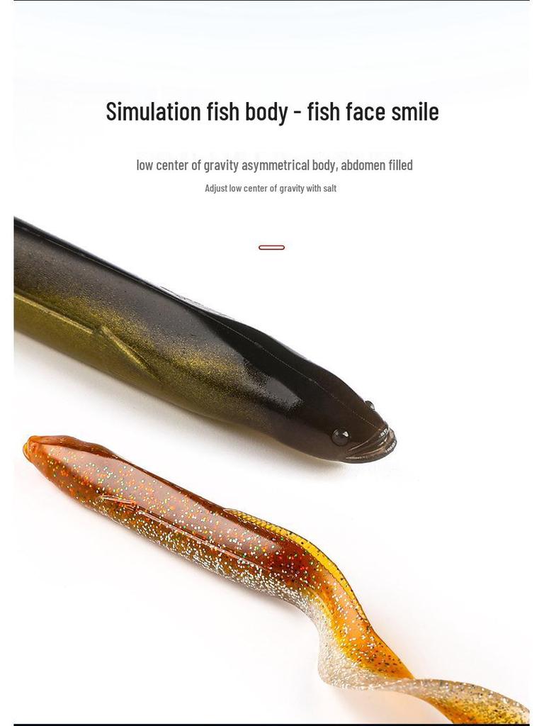 BEARKING Soft Bait Eel Lure with Lead Head Hook, 15cm/20cm for Long Cast Sea Fishing (L45L46)