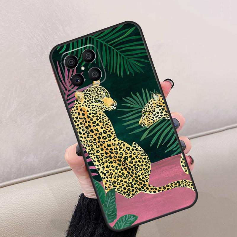 Fashion Leopard Print For Honor Magic 8 7 5 6 Lite Case For Honor 200 400 Pro X9d X9c X9b X9a X8c X8b 70 90 Win RT