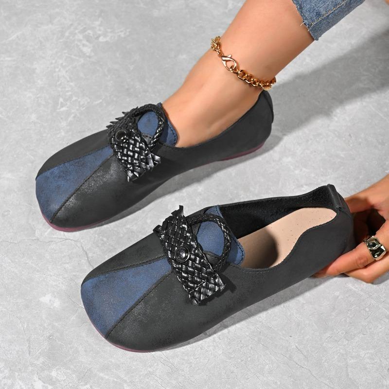 Fashion Autumn New Flat Shoes Women Fashion Round Head Slip-on Soft Soles Anti-slip Wear-resistant Low-top Shoes