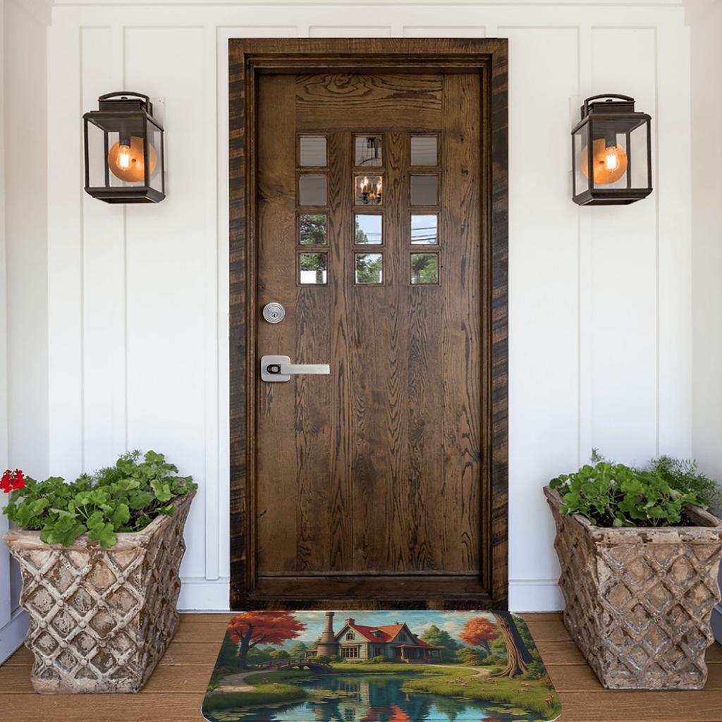 1PC Countryside Cottage Kitchen Rug Non-Slip Door Mat Pop Design Bathroom Rug Bath Mat Carpet for Home Sink Laundry Ecoreeree