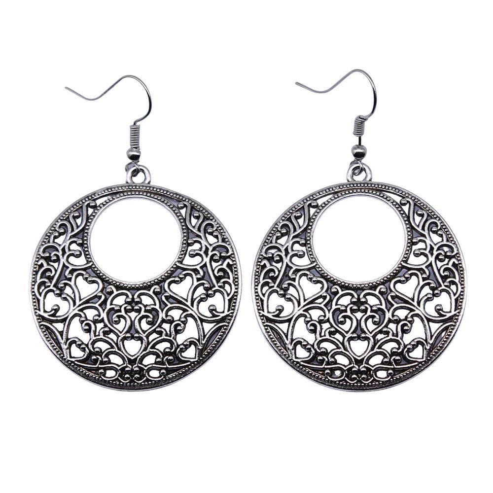 Hängeohrring Pflanze Blume des Lebens Minimalistischer Schmuck Komponenten Ohrringgröße 18x19mm QE020