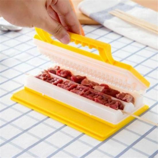 New Barbecue Skewer Machine BBQ Kebab Maker Meat String Device Brochettes Tools