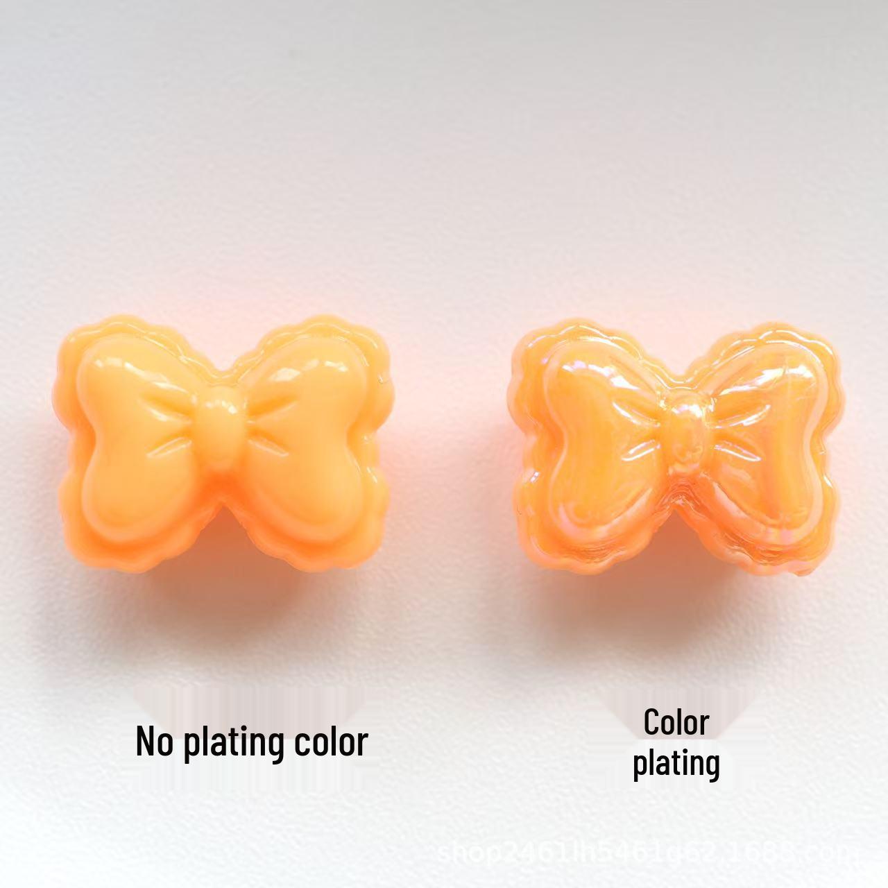 Acrylic Double-Layer Bow Knot Beaded Phone Chain Keychain Accessory Solid Color 834