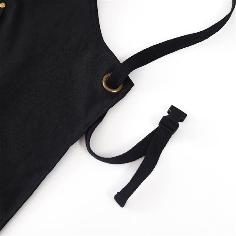 Men Women Denim Barbecue  Apron Adjustable Cross Back Straps Multifunctional Large Pockets Working