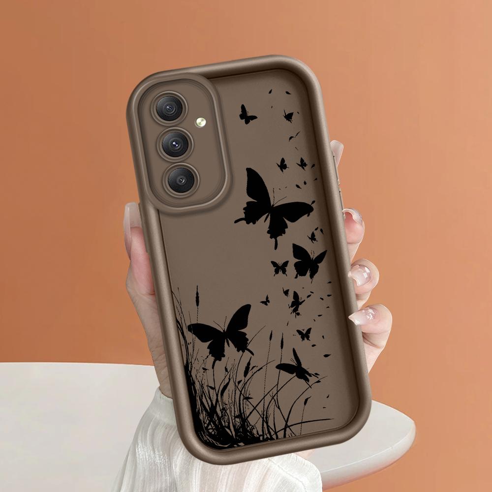 Soft Silicone Square Ladder Printing Pattern Phone Casing Full Cover Camera Shockproof Protection Rubber Case for Samsung