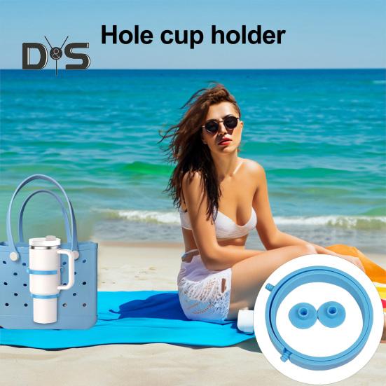 Universal Cup Holder for 30/40oz Tumblers 3-in-1 Beach Bag Attachment with Handles Multi-functional Cup Holder for Bogg Bag
