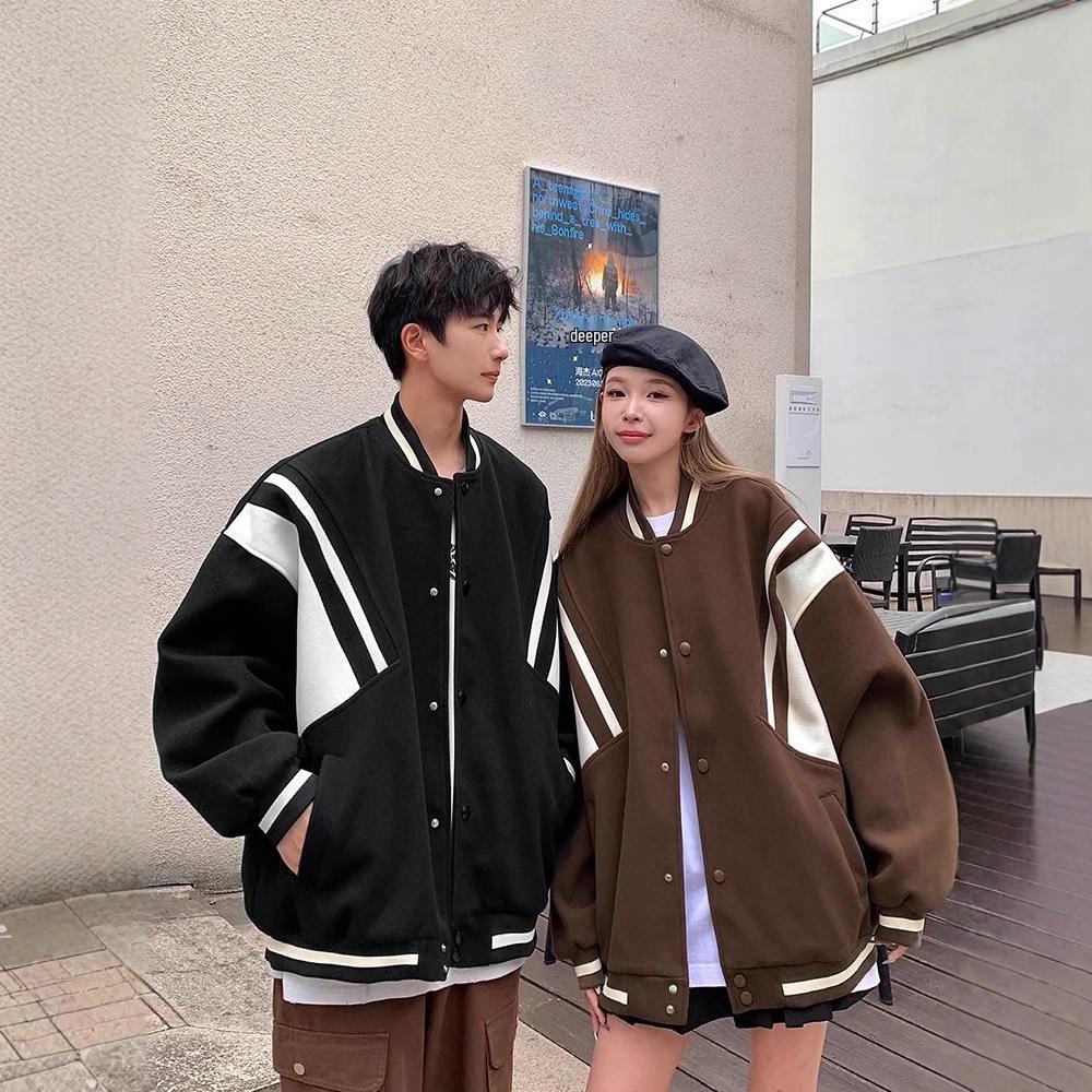 Men's and Women's Trendy Retro Baseball Jacket - Korean Style Loose Fit