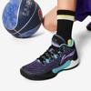 Li Ning Kids Yu Shuai 18 Comfortable Non-Slip Durable Mid-Top Basketball Shoes Kids Basketball Shoes Black Purple YKBU062-3