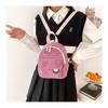 Smiley Face Cotton Backpack for Women, Soft Wavy Quilted Shoulder Bag with Handle, Street Style Casual Daypack
