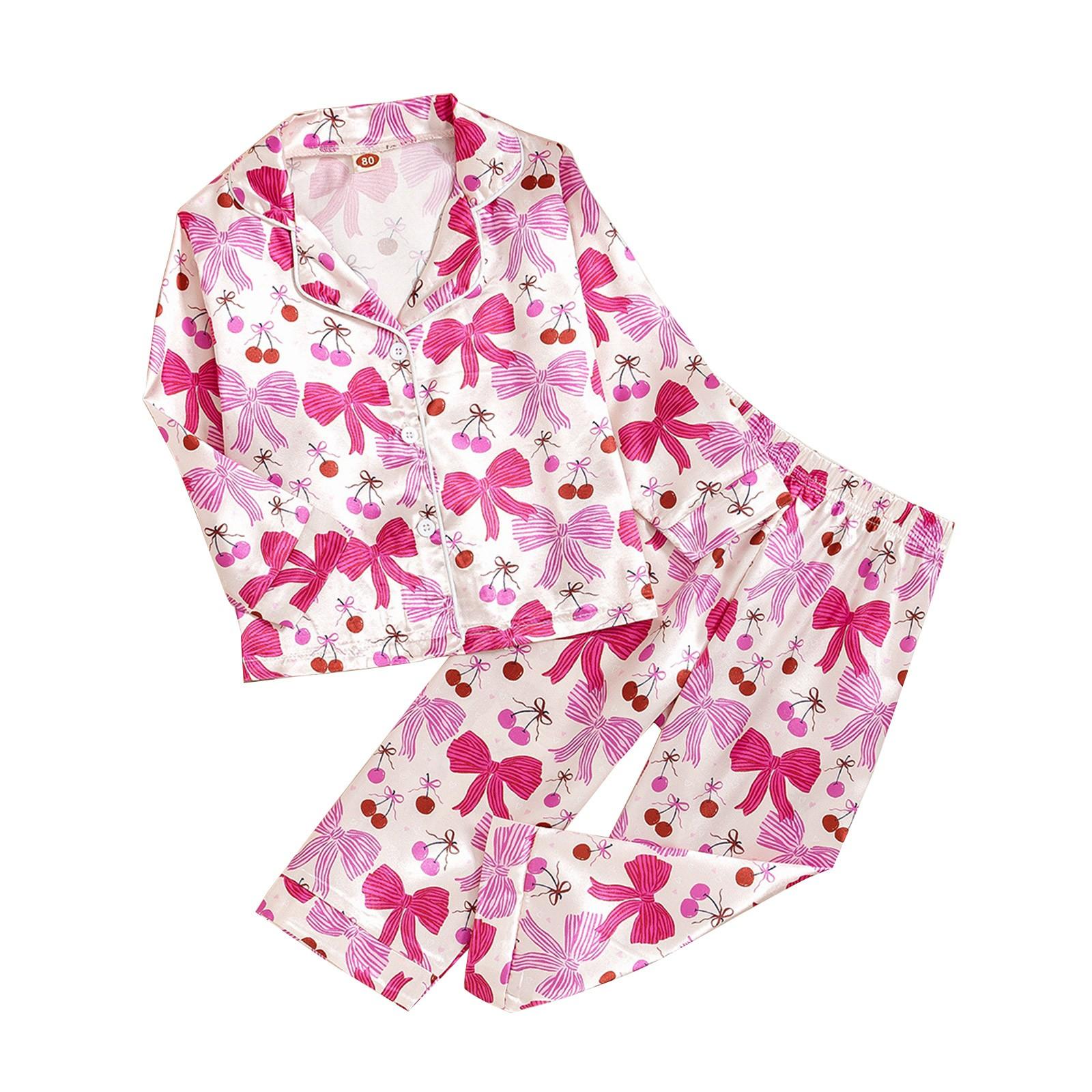 

Пижамный комплект с длинными рукавами для мальчиков и девочек, повседневная домашняя одежда, комплект из двух предметов 100 розовый