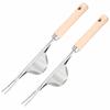 2PCS Silver Weed Puller Tool Multifunction Hand Weeder Fork Durable Garden Weeding Tool