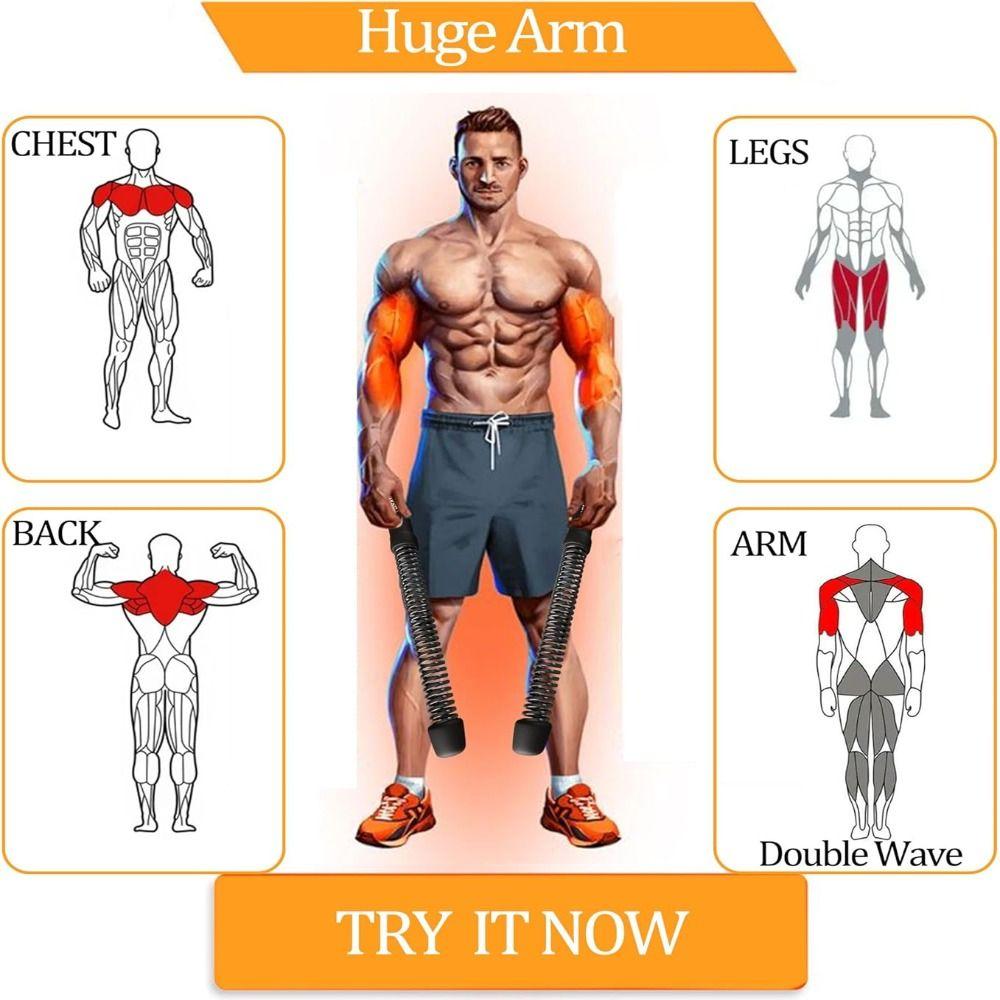 2Pcs Non Slip Handle Training Rope Strong Rebound Inertia Spring Exercise Ropes