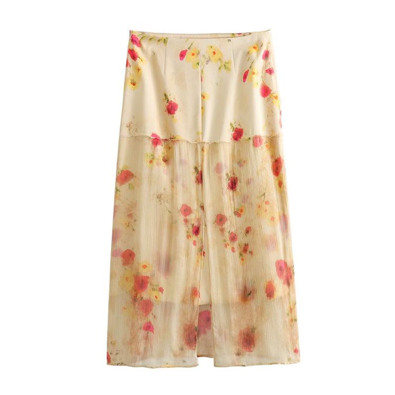 Retro Floral Print Skirt - European & American Style for Women