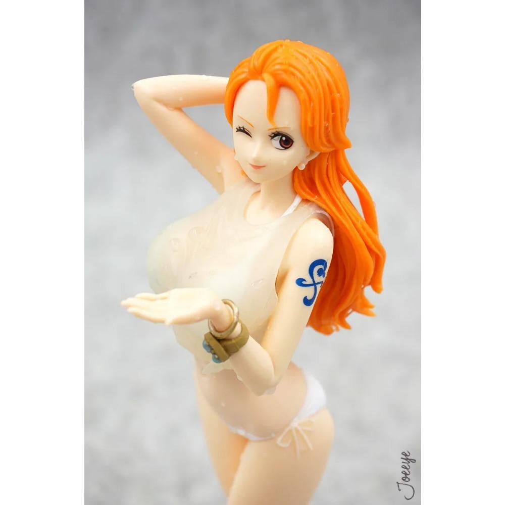 20CM Anime One Piece Nami Figure Swimsuit Ver Temperature-controlled Color-Changing Stand Model Toy Doll Aciton Figure PVC
