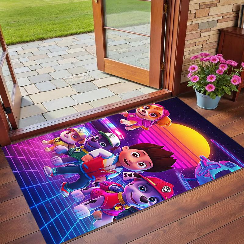 PAW Patrol Print Crystal Velvet Plush Rug Anti?Slip Wear?Resistant Floor Carpet For Indoor Household Home Decoration