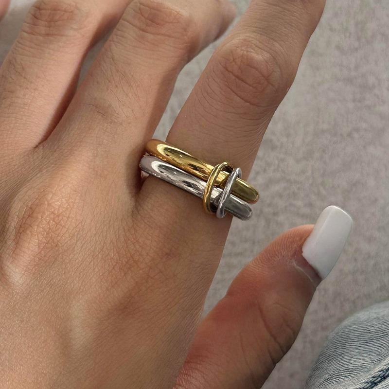 Multiple Layers Strand Loop Indext Finger Rings for Women Lead&nickle Free Stainless Steel Gold Plated Ring 2025 Charm Jewelry