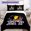 3pcs Sigma SGR Gamma Rho Pattern Bedding Set Duvet Cover Set Includes Duvet Cover &pillowcases, Perfect All Season Bedroom Decoration & Gift