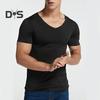 Men's Ice Silk T-Shirts Casual Short Sleeve Sports Tee Summer Breathable Moisture V-Neck Undershirt Top