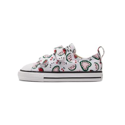Chuck Taylor All Star 2V Canvas Comfortable Fruit Print Low Top Walker Shoes Baby Sneaker White A02605C
