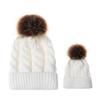 Winter Warm Women Knitted Crochet Wool Hat Hair Ball Earmuffs Caps Infant Toddler Kid Cute Hairball Beanie Cap
