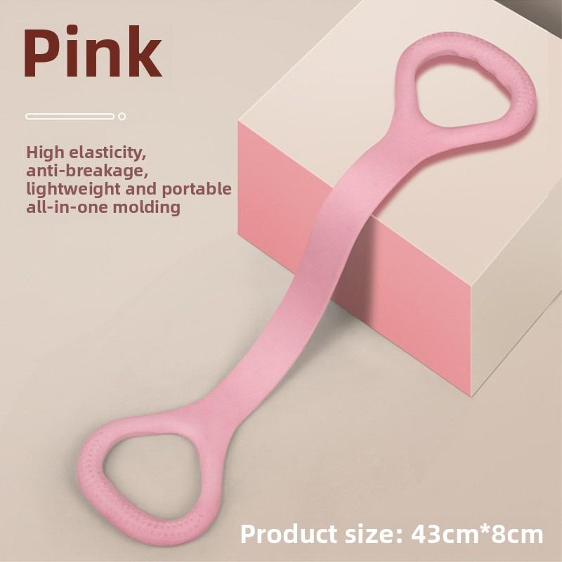 2 Pcs 8 Word Female Open Back Tension Rope Fitness Elastic Band