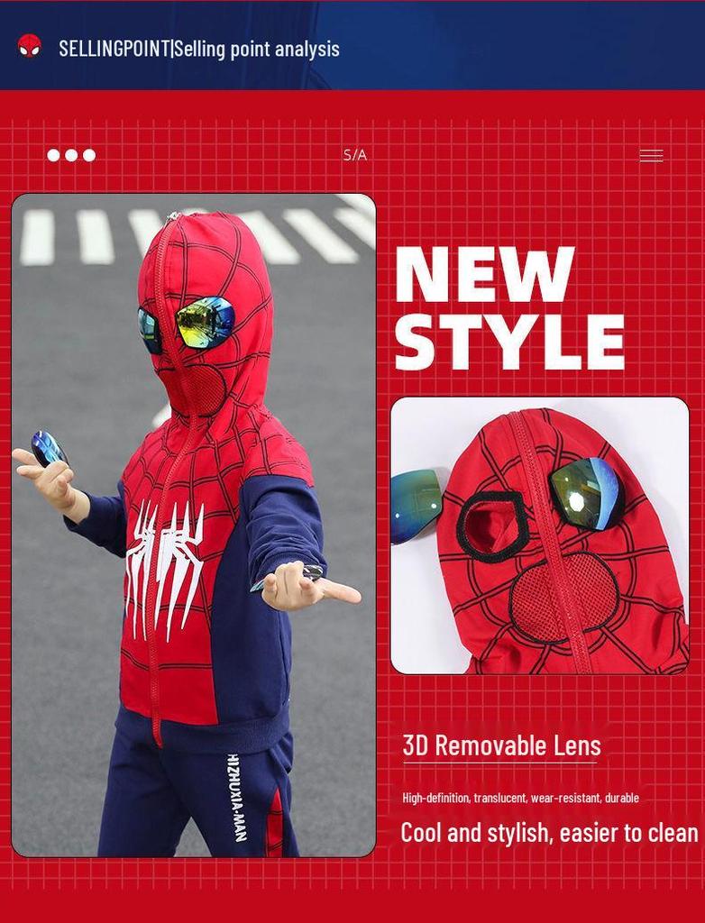 Spider-Man & Ultraman Boys' Spring/Autumn Two-Piece Sports Set
