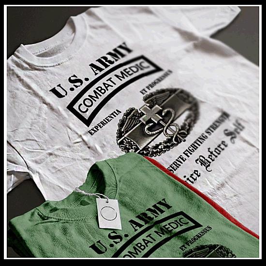 

Combat Medic t-shirt military Army EFMB Badge Conserve Fighting strength tee 4XL