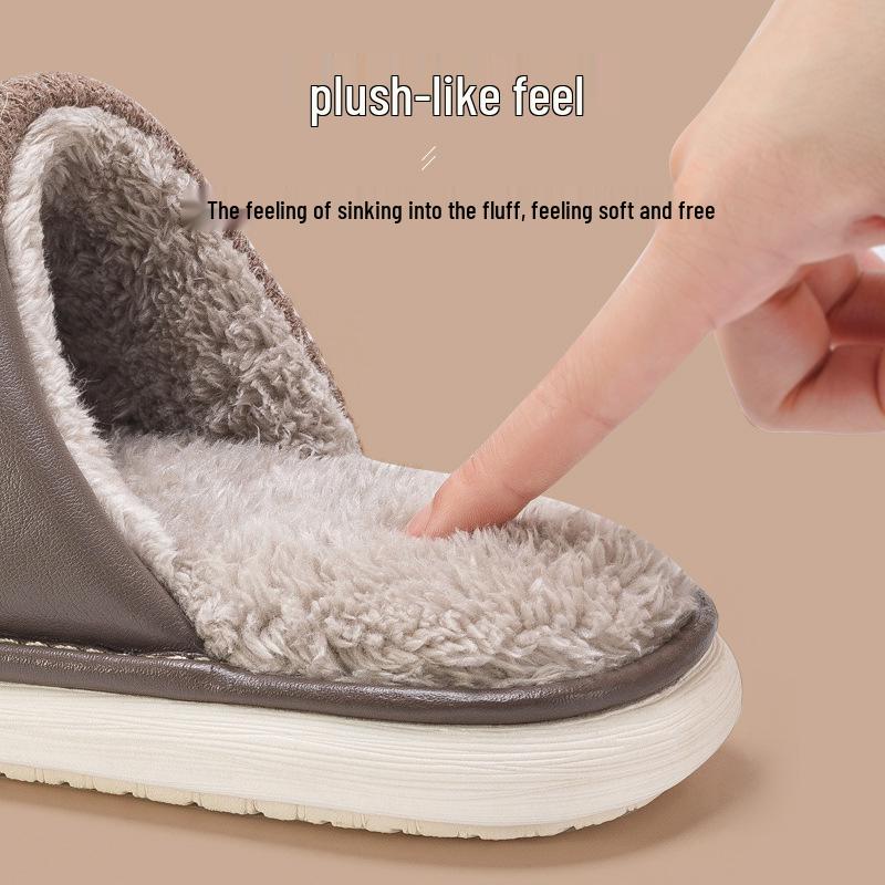 Pánské nadměrné plyšové bavlněné pantofle - Pohodlná protiskluzová domácí obuv na podzim/zimu