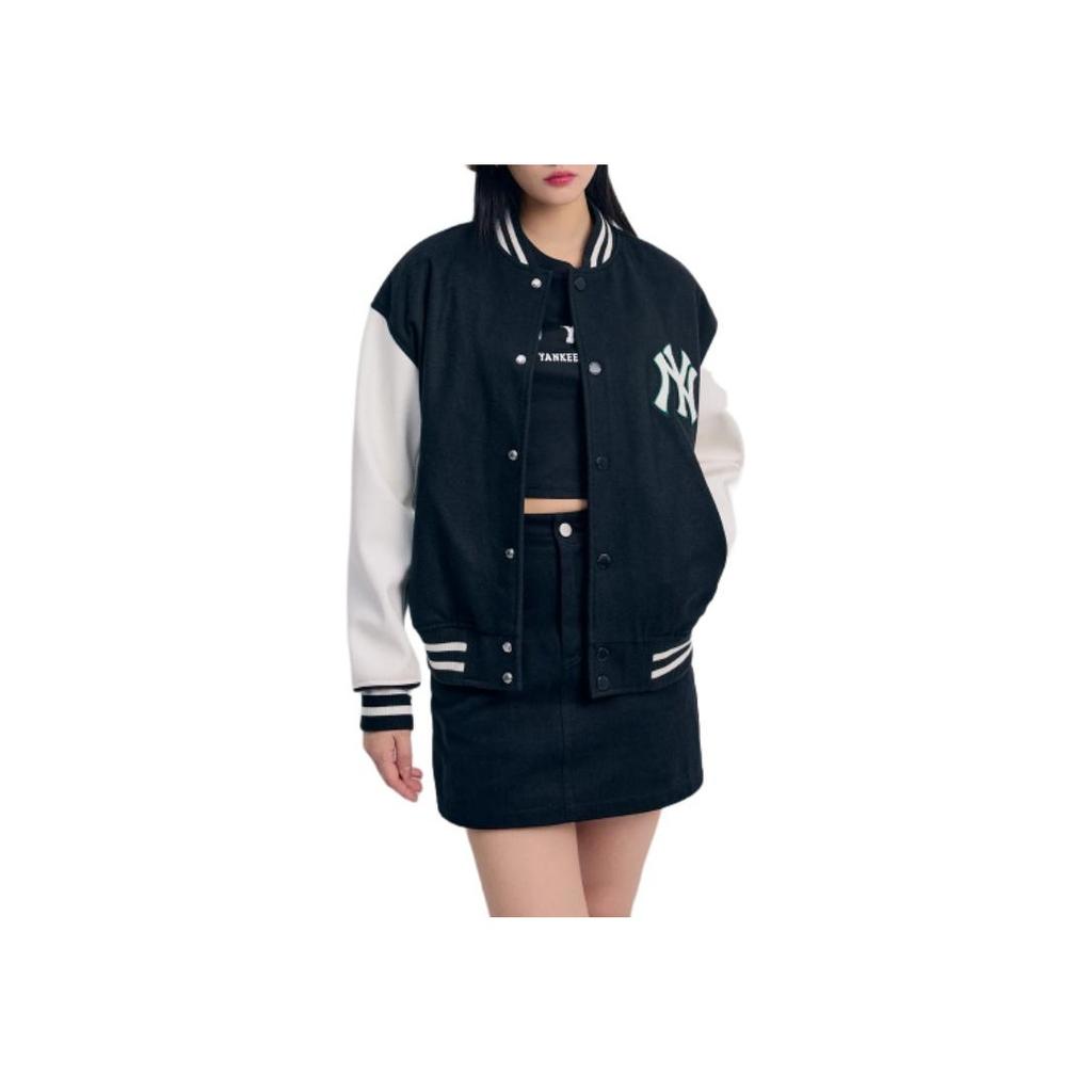 New MLB SS24 Baseball Jacket Unisex Black 3AJPV0141-50BKS