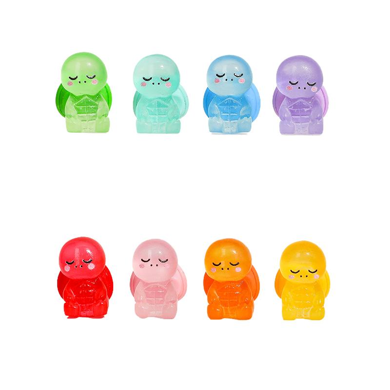 

2Pcs Luminous Resin Turtle Micro Landscape Desktop Decor Cartoon Dollhouse Home Fairy Garden Decor DIY Accessories