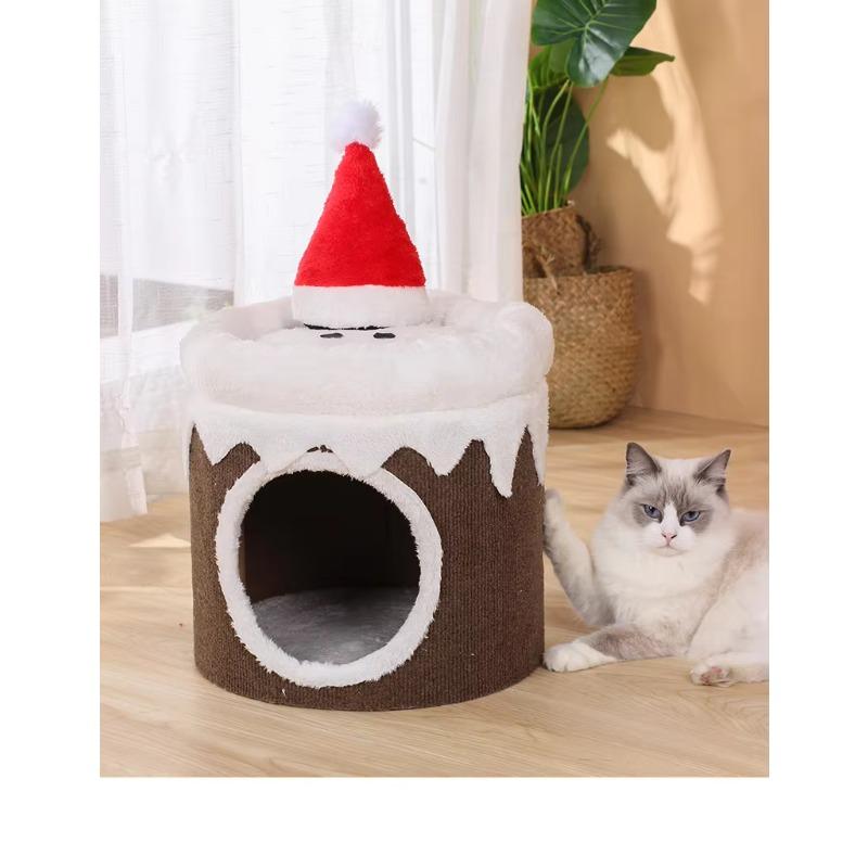 Cat Scratcher Santa Claus Cat Tree with Integrated Jumping Platform Nest Scratch Board Factory Direct Toy Supplies for Cats