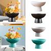 Round Ceramic Flowerpot Simple Home Decoration Multifunctional Centerpiece Decorative Flower Bowl for Yard Cafe Indoor Outdoor